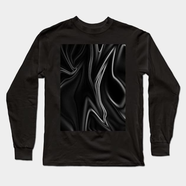 Black marble textured Long Sleeve T-Shirt by Spinkly